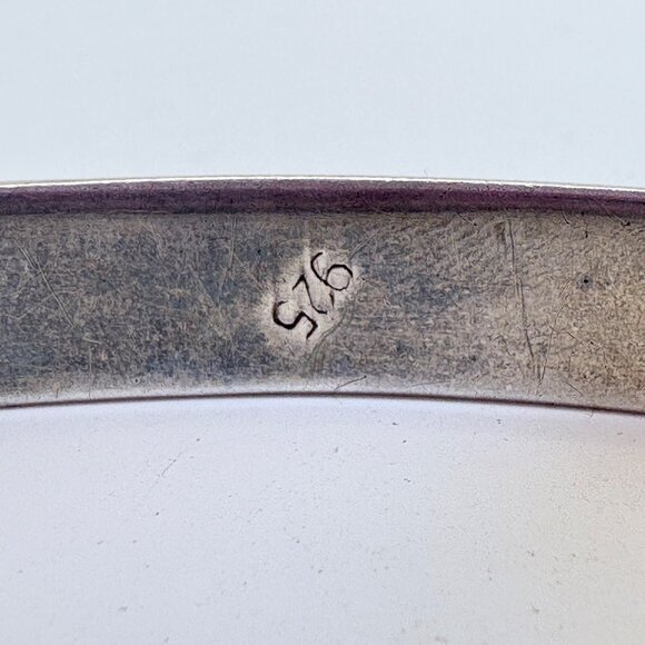 VTG Sterling Silver 925 Intricate Textured Open Cuff Bracelet Size 7.5" Fit - Picture 5 of 10